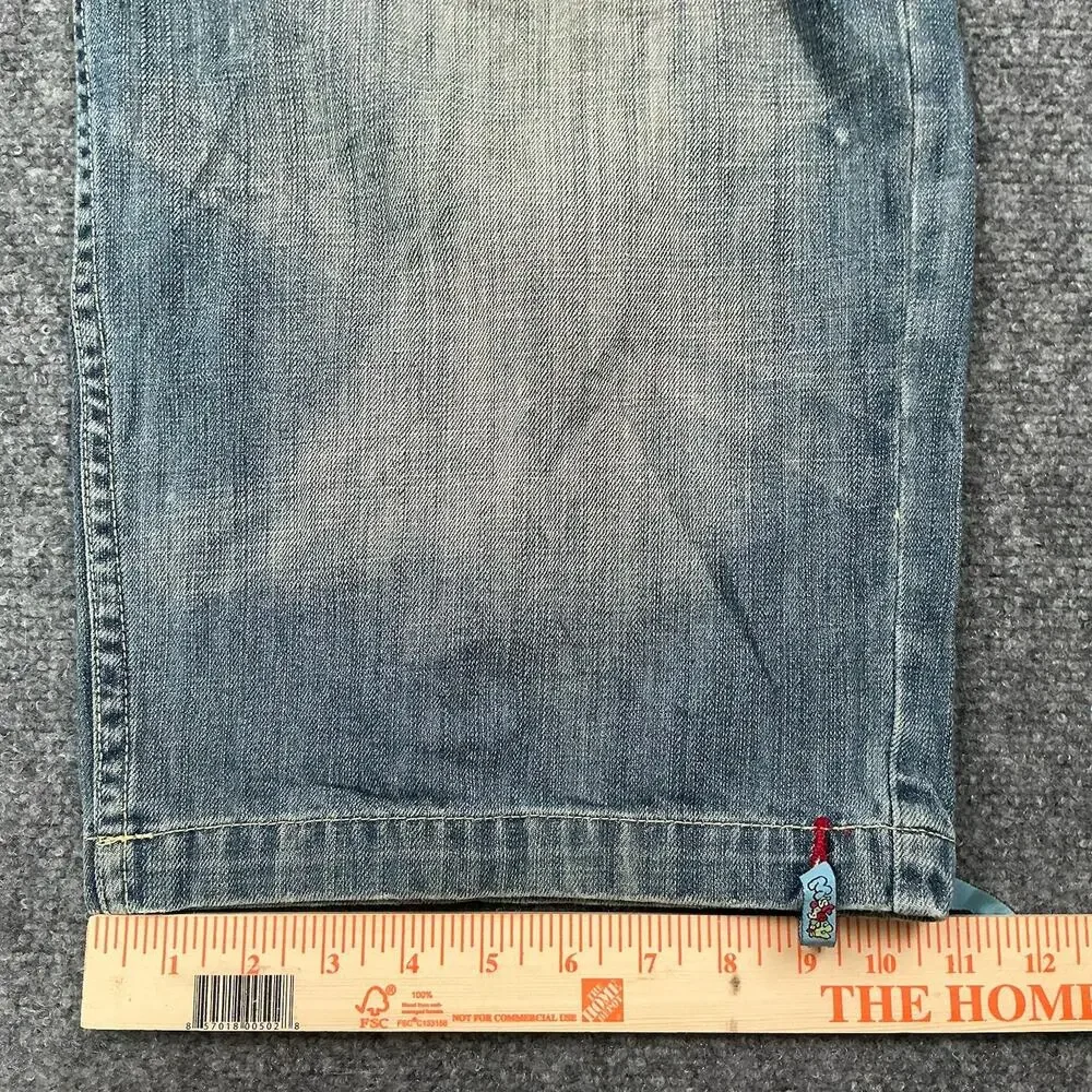 Y2K Miskeen Jorts Baggy Skater Hip Hop Embroidered Back Pocket Size 34